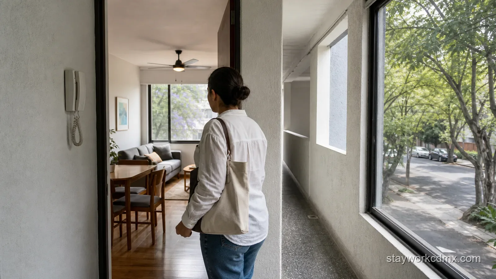 Residente llega a un departamento amueblado en CDMX donde el espacio, los servicios incluidos y el entorno residencial ayudan a explicar el valor mensual.