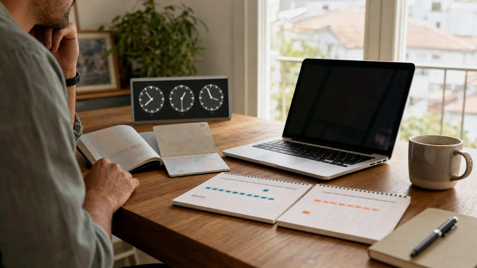 Remote worker planning Schengen dates, travel documents, and timezone calls before choosing Lisbon or Mexico City.