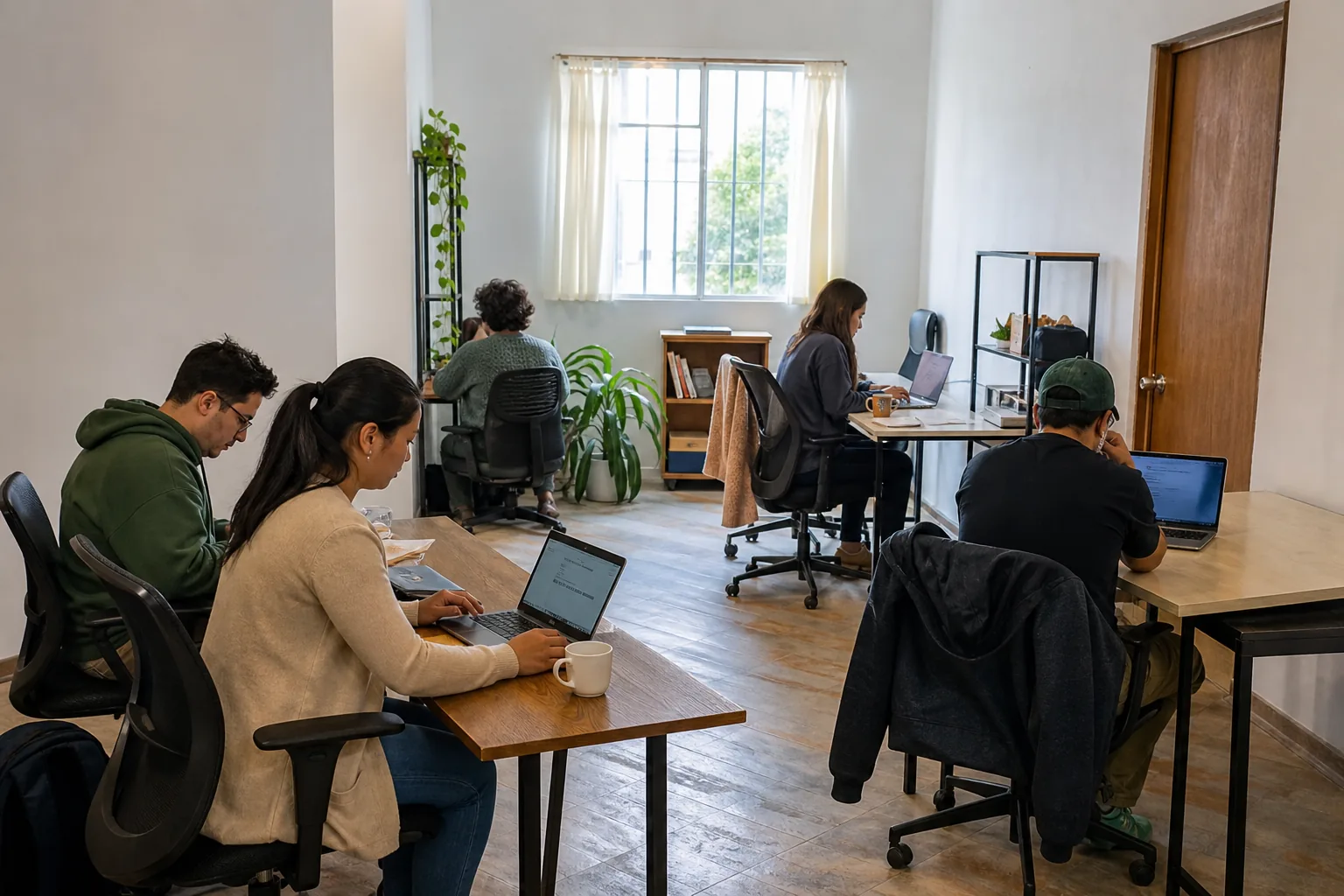 Espacio de coworking de perfil práctico en zona residencial con enfoque en costo-beneficio mensual.