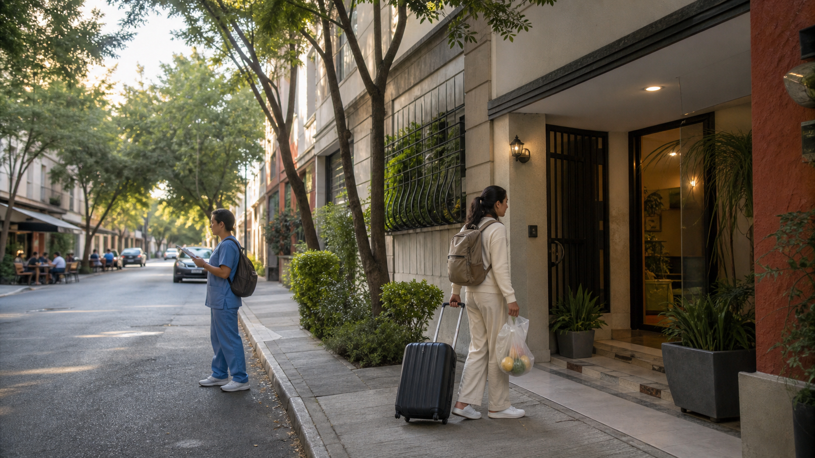 Comparación editorial de opciones de estancia mensual cerca de Centro Médico Siglo XXI, con una base residencial en Narvarte frente a hotel y zonas centrales cercanas.