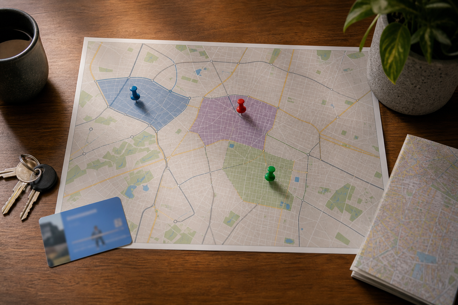 Map-style comparison of Polanco, Roma, and Narvarte for expat monthly stay decisions in CDMX