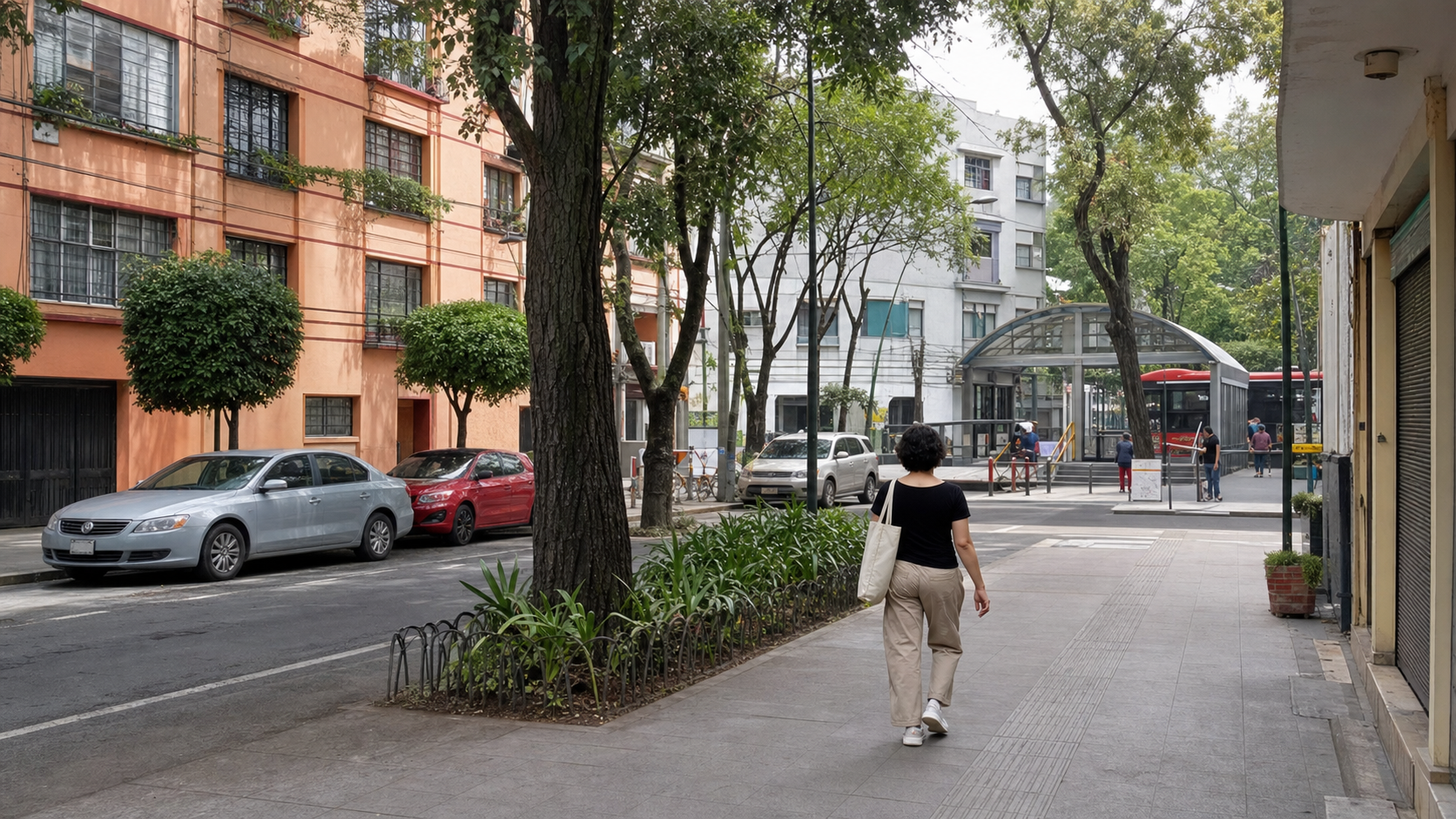 Rutina residencial tranquila en la colonia Narvarte con acceso cercano a Metro, Metrobús, Parque Delta y Centro Médico para quienes buscan renta de cuartos.