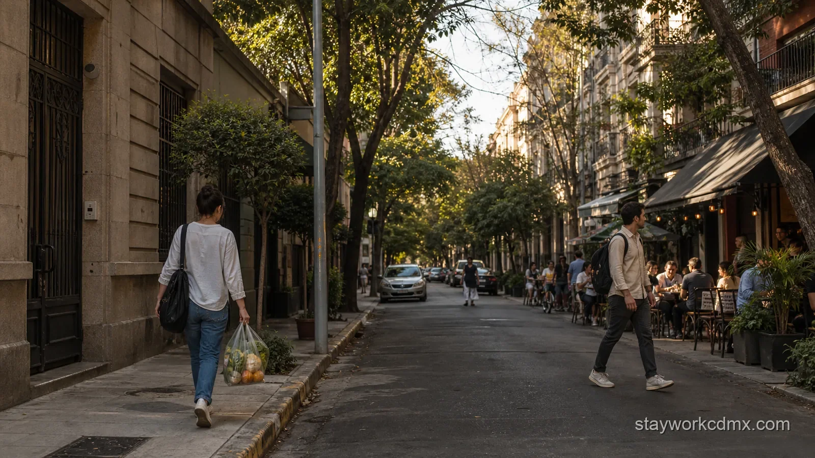 A monthly stay routine in CDMX comparing a quiet San Rafael grocery walk with stepping out to cafes and restaurants in Roma Norte.