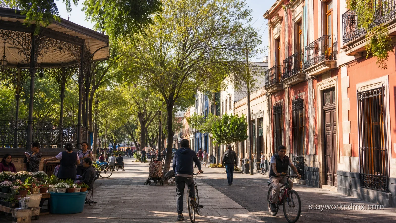 Santa María la Ribera historic streets and long-stay transport access in Mexico City