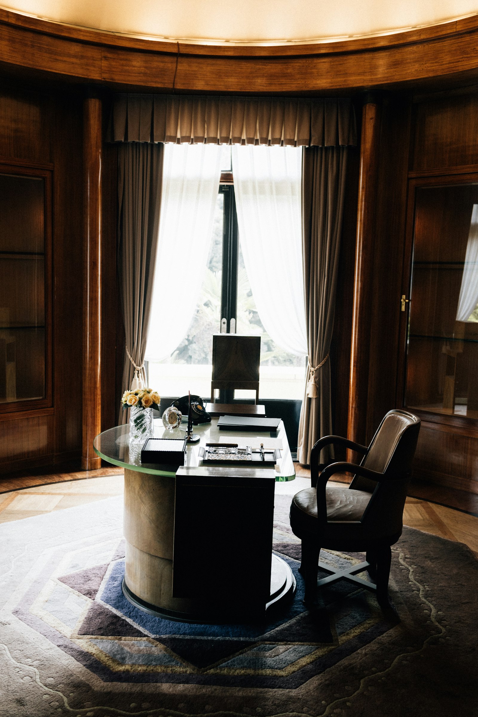 Studio apartment with desk and city skyline view — digital nomad stay in Mexico City